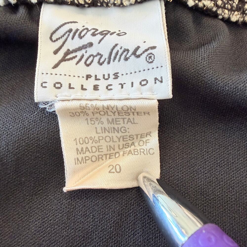 Giorgio Fiorlini Gold Mesh Fringe Skirt Sz 20 Pull On Lace Hem Evening - Picture 6 of 8